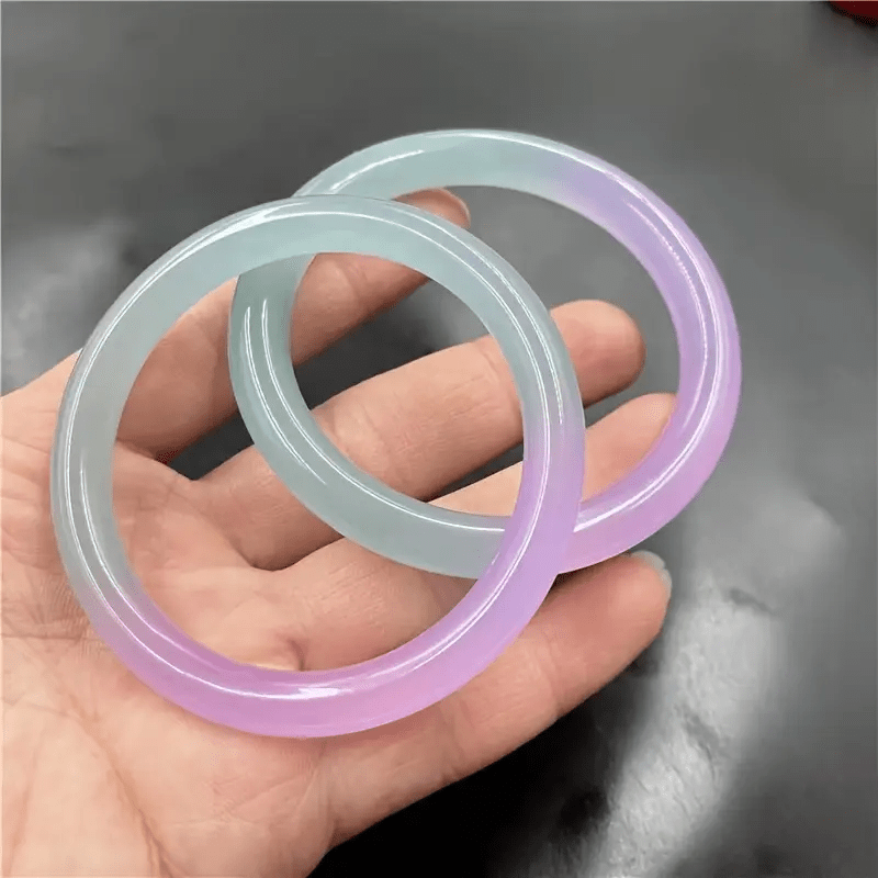 Elegant Gradient Purple-Green Natural Stone Bracelet